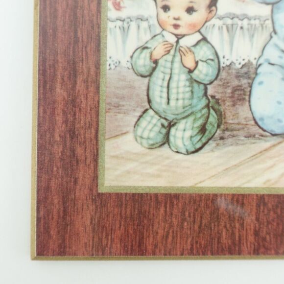 Vintage Bonella Milano Italy Print on Wood Boy Praying Childs Room - Picture 4 of 11